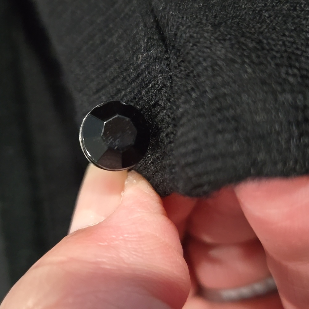 Express Black Rhinestone Button-Up Cardigan - Picture 10 of 13